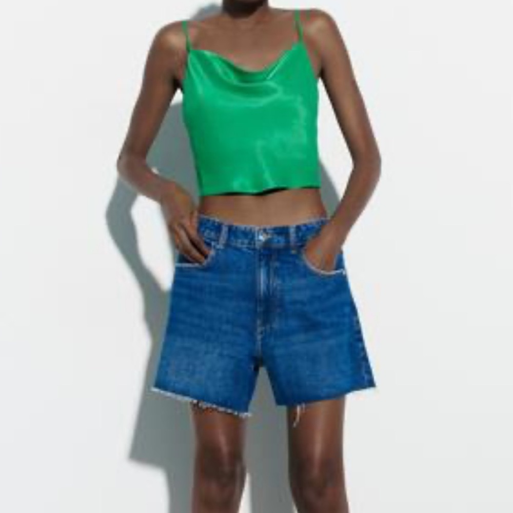 Zara Satin Effect Crop Top